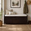 Banc de rangement avec 3 portes en forme de volet, banc à chaussures avec coussin amovible et espace de rangement caché-1302705804