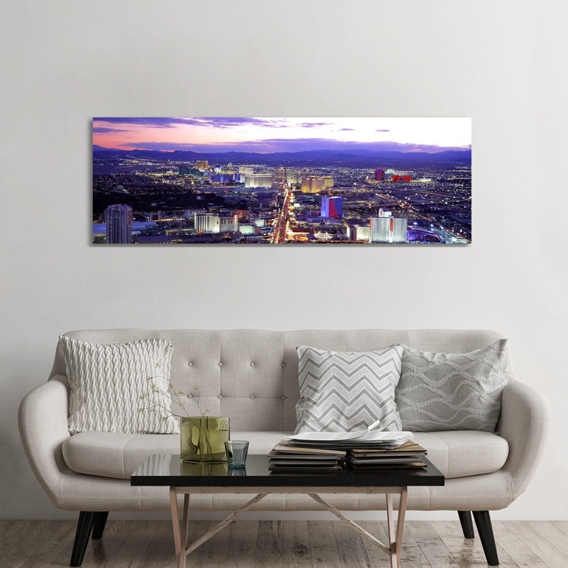 Dusk Las Vegas NV USA - Wrapped Canvas Panoramic Print, 182.88 cm H x 60.96 cm W