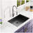 27X17 Inch  Undermount Gunmetal Black 18 Gauge Stailess Steel  Kitchen Sink
