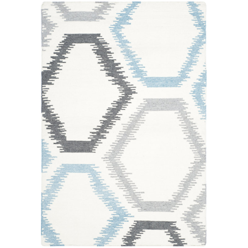 Seraphin Ikat Wool Hand Woven Area Rug, Rectangle 122 x 183 cm