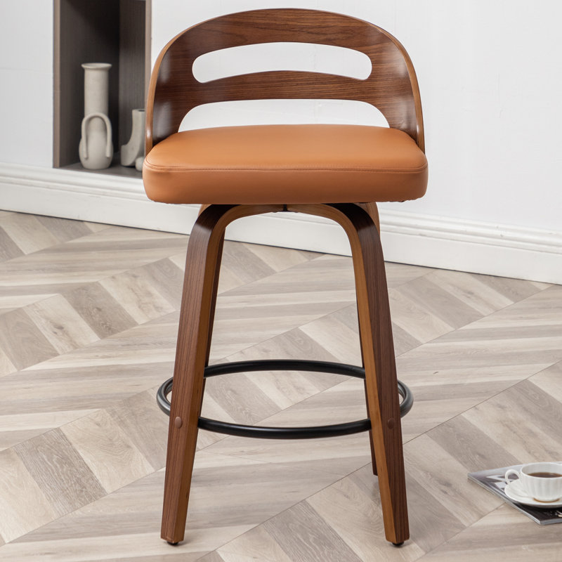 Swivel Bar Stool, Counter Stool (66cm Seat Height), Orange