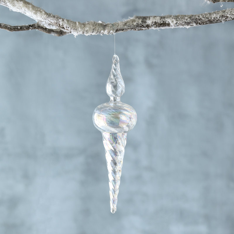 Northern Lights Glass Other Finial Ornament, 9" H x 2.75" W x 2.75" D