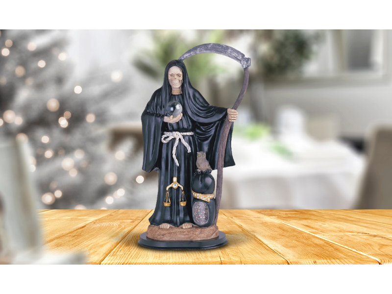 Figurine Santa Muerte noire 16 "H