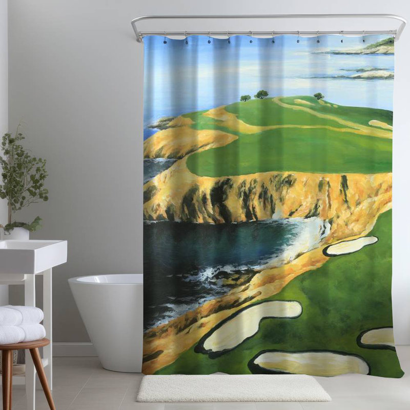 Shower Curtain LA120 – Polyester Shower Curtain, Dye Sublimation Print, 71" W × 74" L