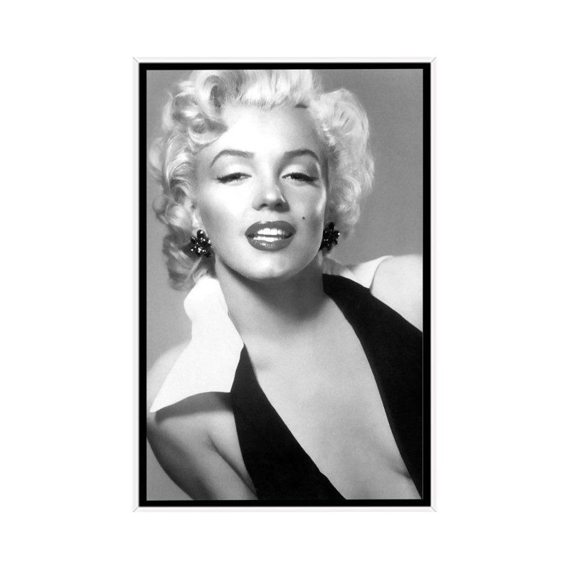 Classic Marilyn Monroe Pose II by Radio Days - Print on Canvas, 101.6 cm H x 66.04 cm W, White Framed