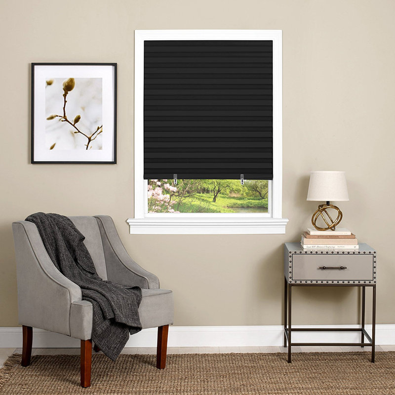 Store plissé obscurcissant pour fenêtre, Noir, L 48 po x L 75 po