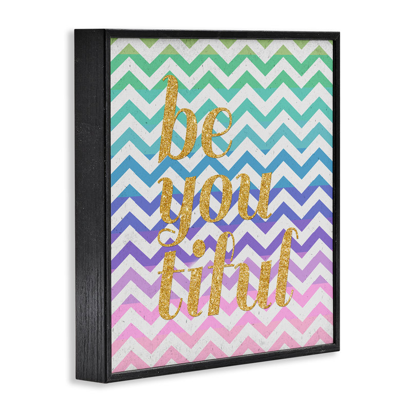 «Chevron Beautiful», art de la giclée encadrée par SD Graphics Studio, H 12 po x l 12 po, Giclée encadrée noir minuit