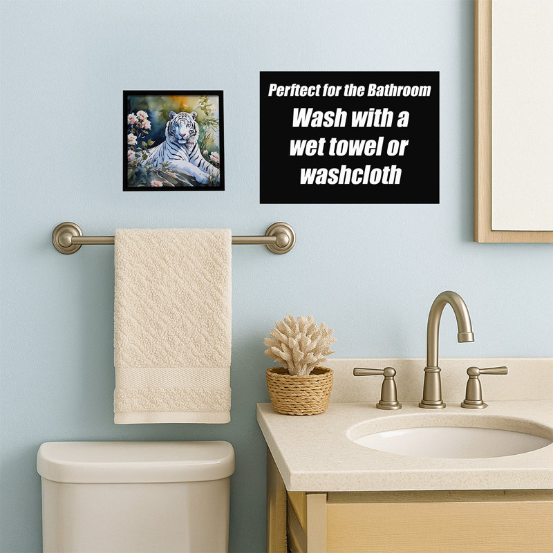 White Tiger Framed Metal Print