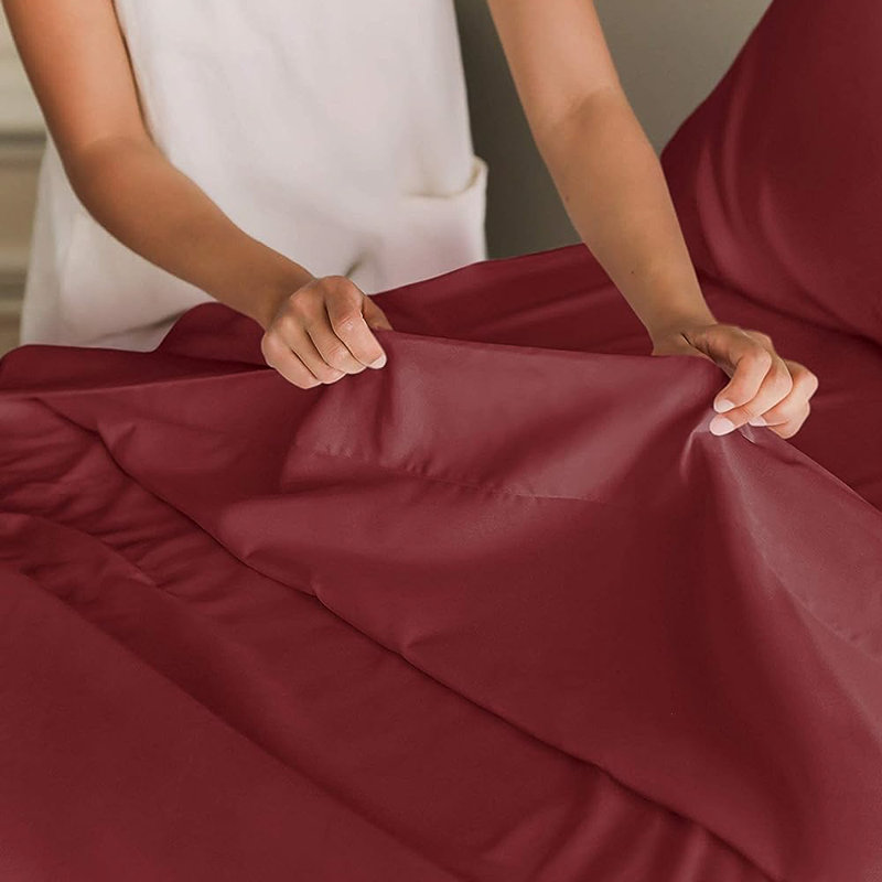 Burgundy Queen Microfiber Deep Pocket Sheet Set