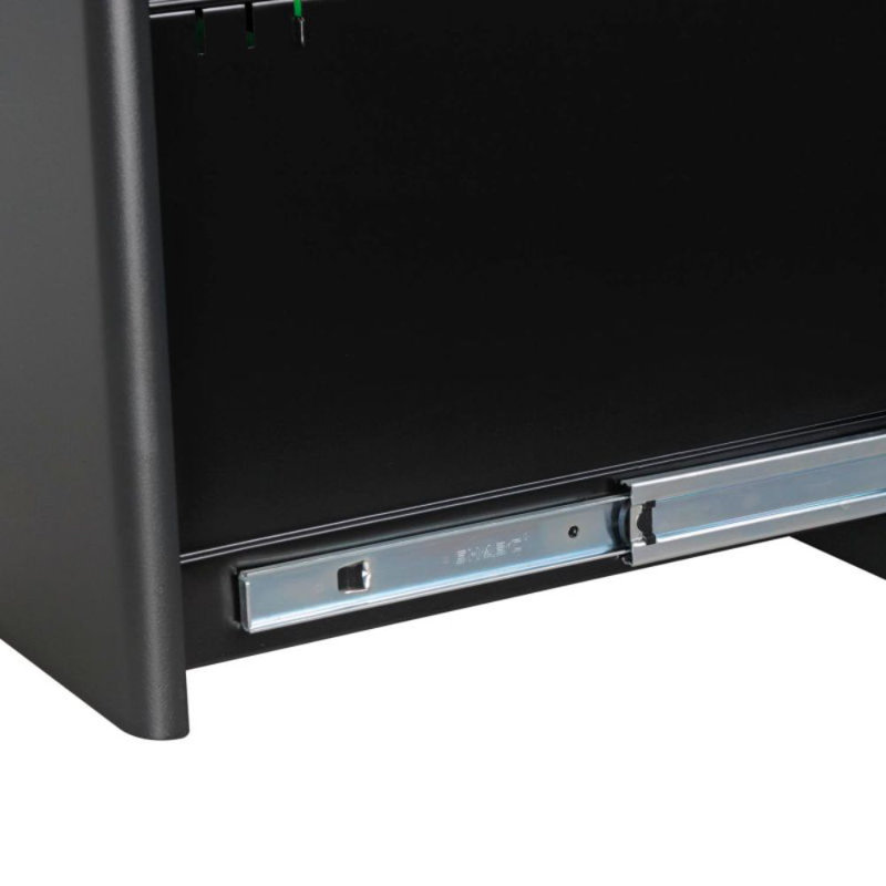 Black Steel 3-Drawer Lockable Pedestal File Cabinet