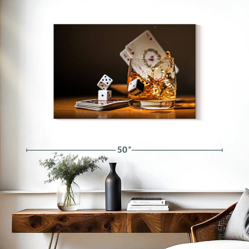 Jeu sur papier et impression sur toile, H 24 po x l 36 po x P 1,25 po