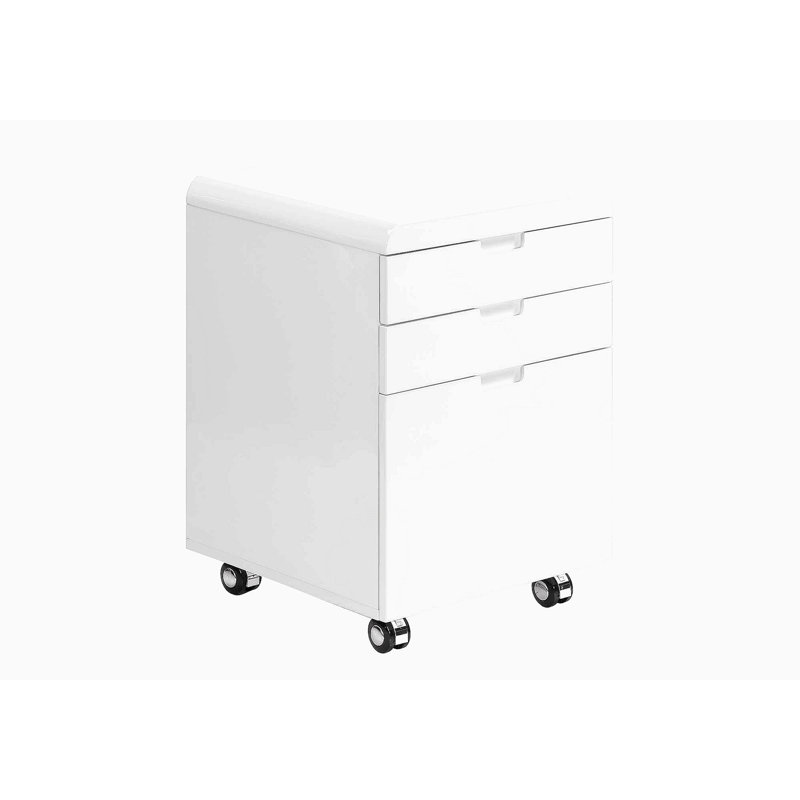 18.25'' Wide 3 -Drawer Mobile File Cabinet, White 1