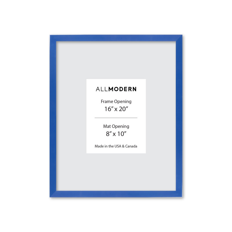 Cadre photo en bois massif Willin, Bleu port maritime, L 17,75 po x H 21,75 po