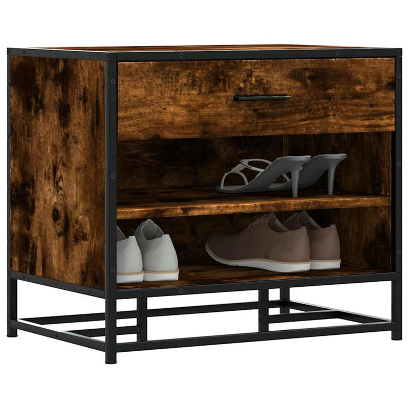 Anisjon 4 Pair Shoe Storage Bench, Brown