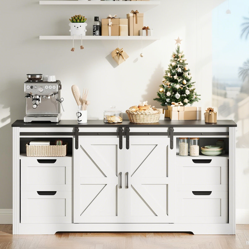 2 - Door Rectangle Accent Cabinet, White