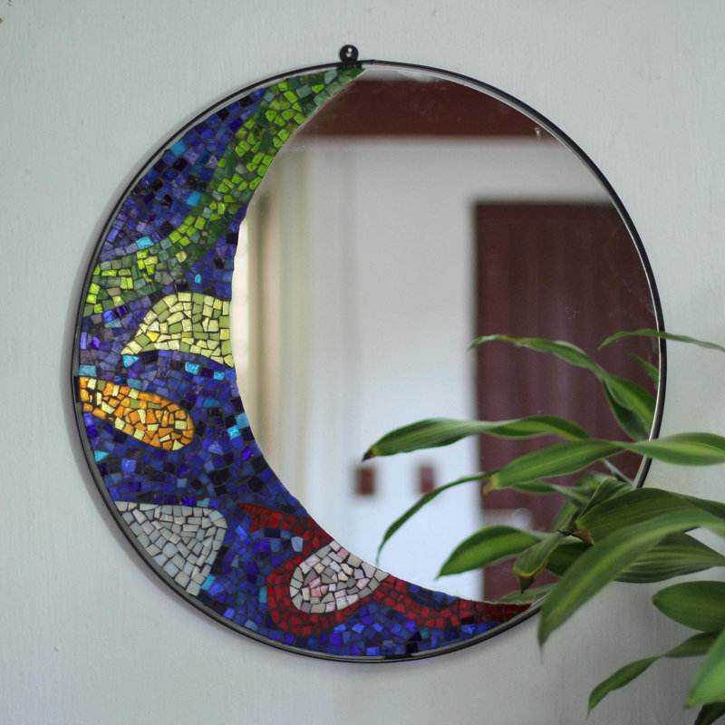 Hofmeister Wood Round Wall Mirror