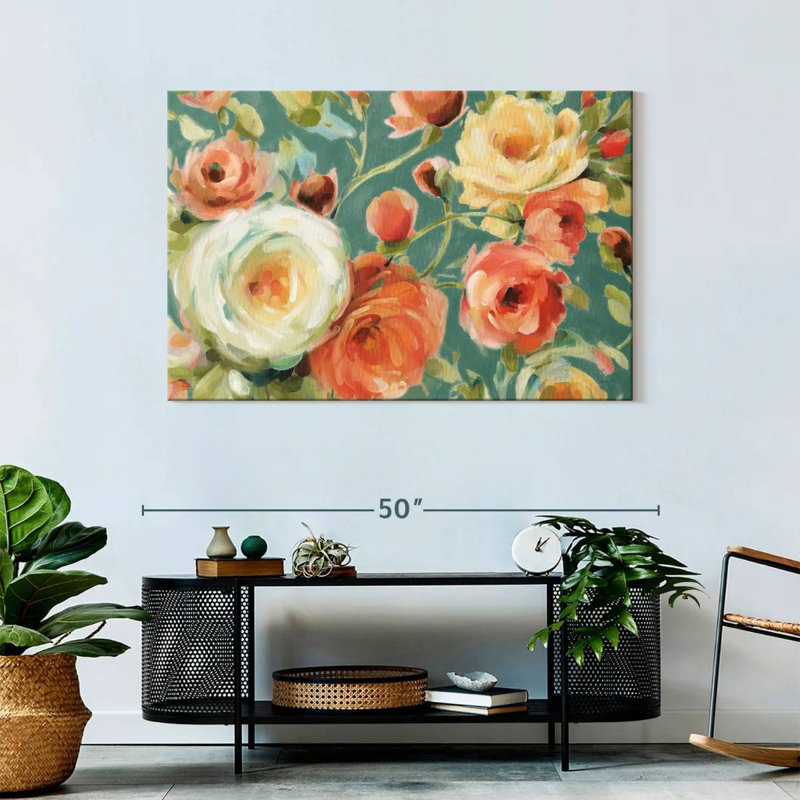Harnek Florabundance Autumn Teal, 30" H x 45" W