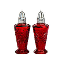 Red Salt and Pepper Shakers Set - Bivvclaz 2.7 oz Christmas Salt