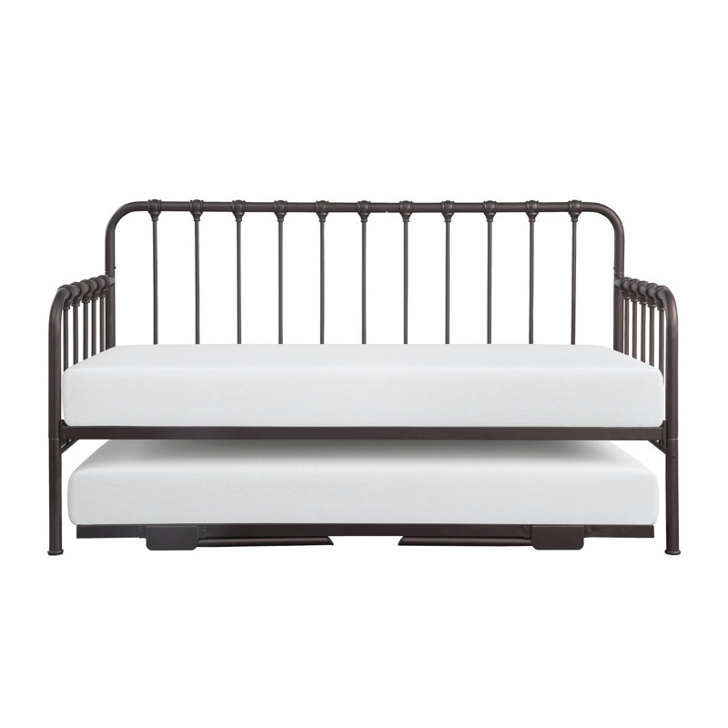 Daybed With Lift-Up Trundle Finish Metal Frame Classic Design Home Furniture, Bronze