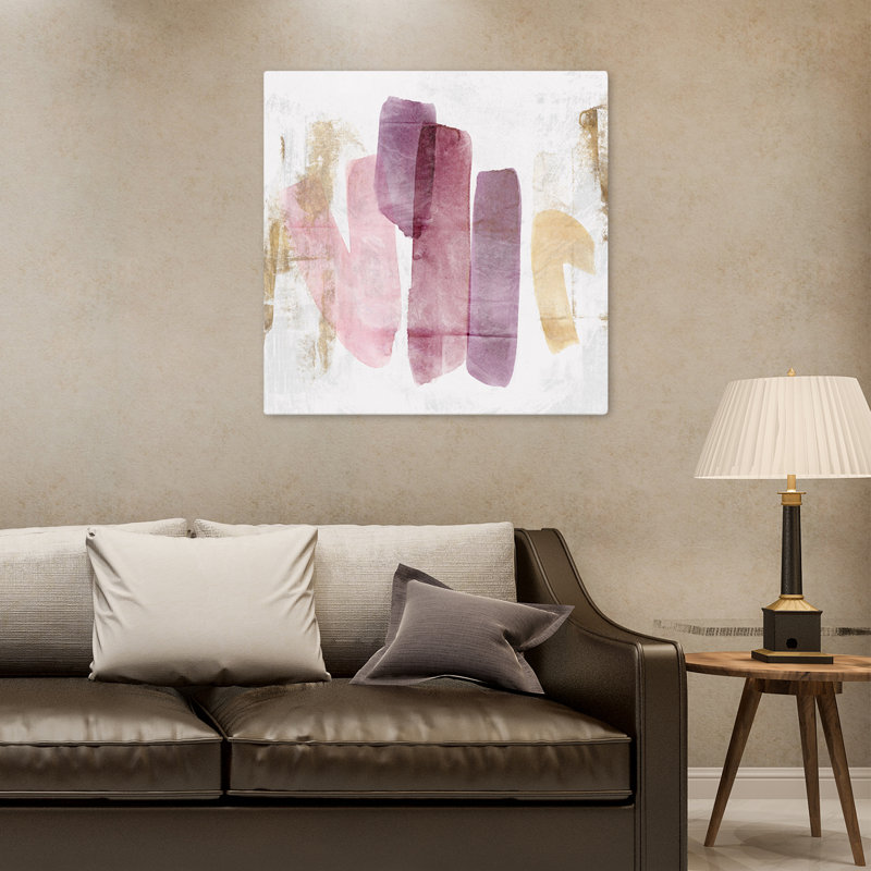 (Ez277-A) Violet’S Dance Ii, art abstrait contemporain, H 32 po x l 32 po
