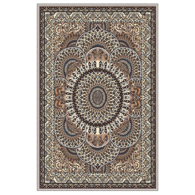 Premium Woven Area Rug (1.6 x 2.6 Feet), 100% Polyester, 0.3 in Pile Height | Antibacterial, Non-Slip PVC Dot Underside | Machine Washable, 3D Digital Print | Ideal for Living Room, Bedroom & Entryway Decor