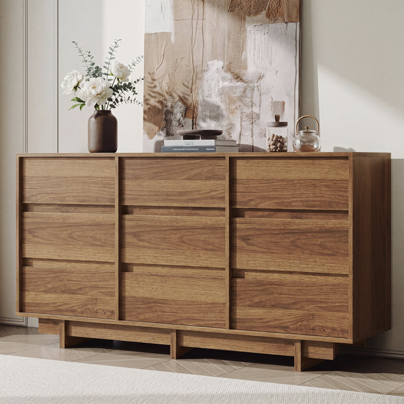 Commode 9 tiroirs Catarina, Brun