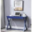 Bureau rectangulaire bleu pour bureau, 1 tiroir, l 17 po x P 11 po x H 2 po, bureau en bois bleu, plateau de table de 18 mm, glissière centrale en bois