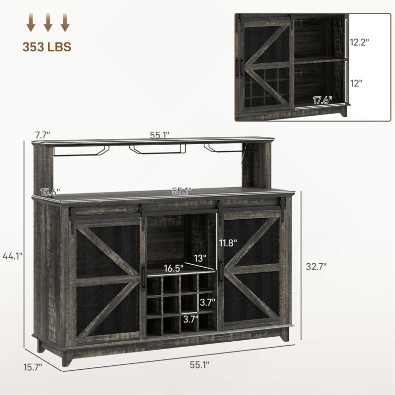 Armoire à vin Farmhouse, armoire à café, pour votre maison