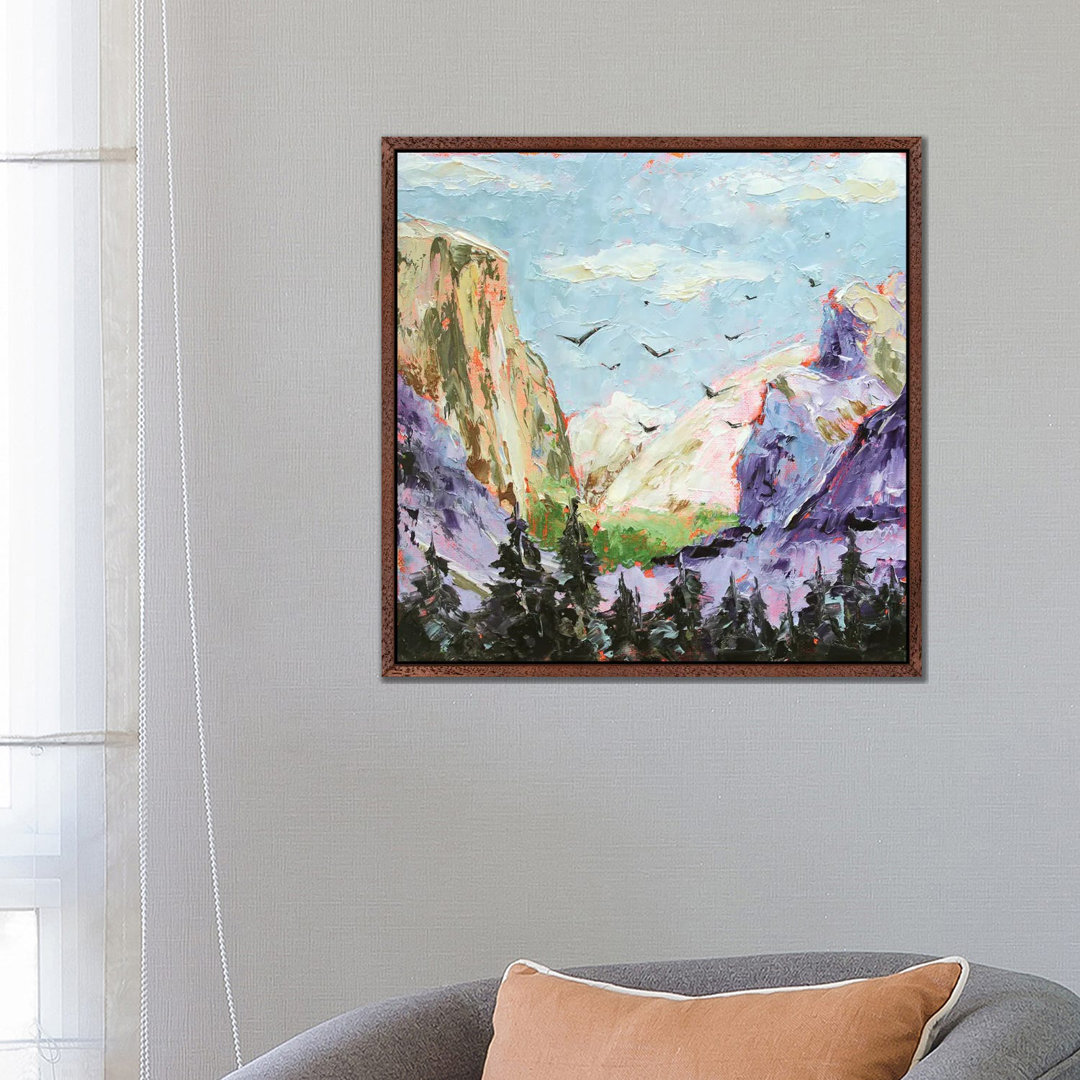 Purple Mountains von Alexandra Jagoda - Galerie-verpackte Leinwand Giclée auf Leinwand