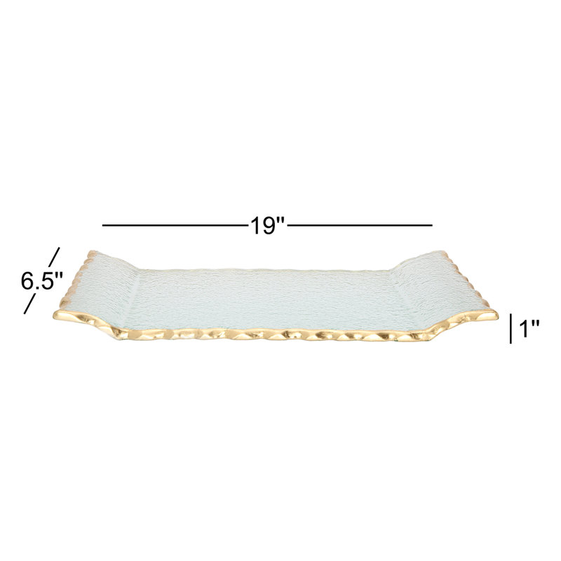 Plateau de service rectangulaire en verre