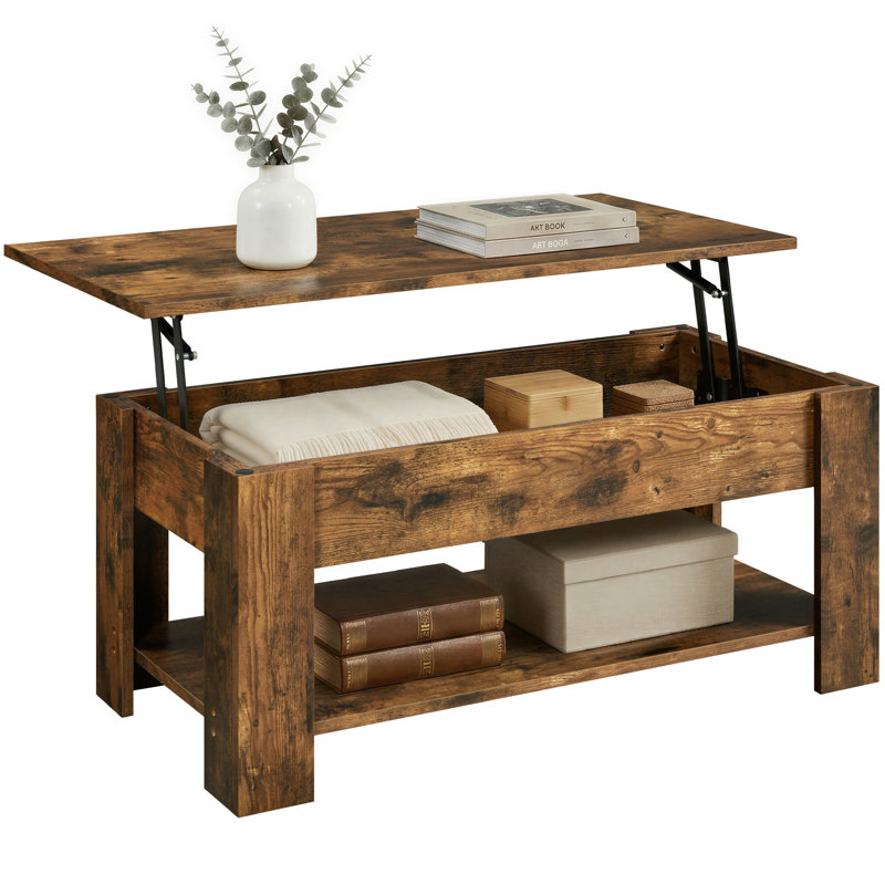 Table basse Ajeem, H 19,5 po x L 47,5 po x l 23,5 po, Brun rustique