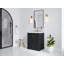 Boston 30 po X P 22 po D Meuble-lavabo simple en fer forgé avec 2 quartz-108589457
