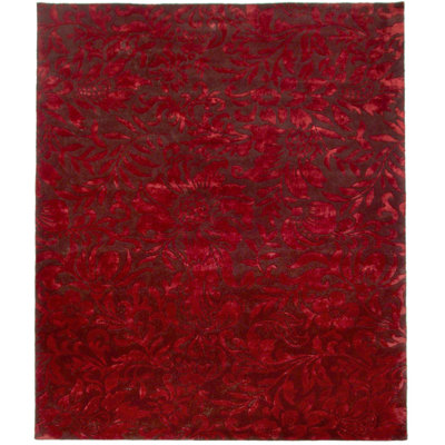 Milano Velvet hand-tufted Wool/Viscose Red Area Rug