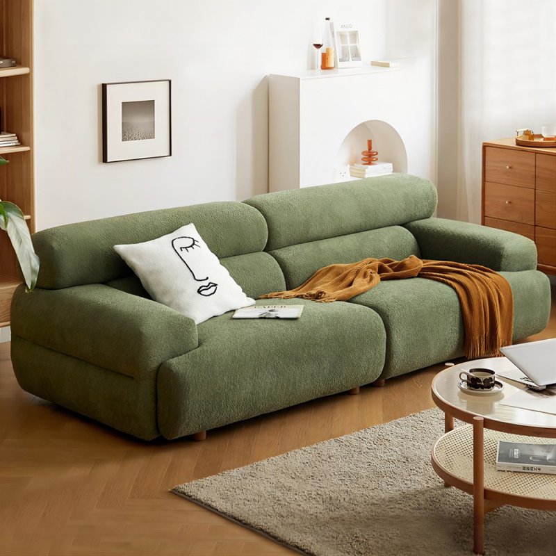 Coussin en velours vert, H 28,35 po x l 98,43 po x P 43,70 po, Vert