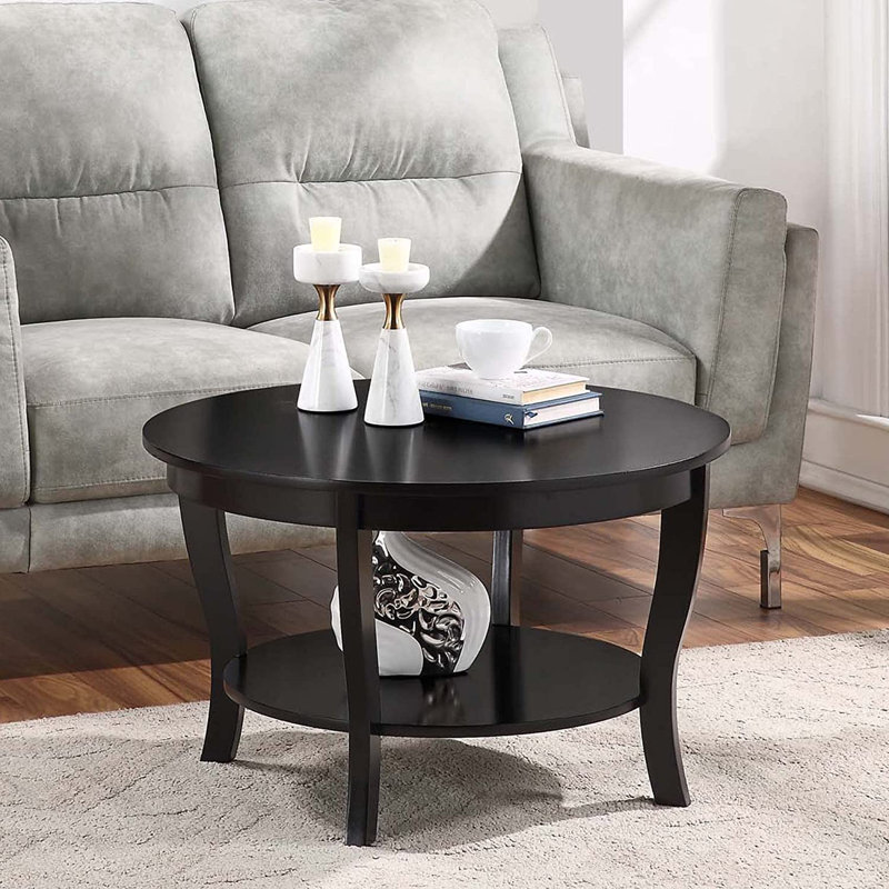 Table basse à 4 pieds avec rangement, Noir