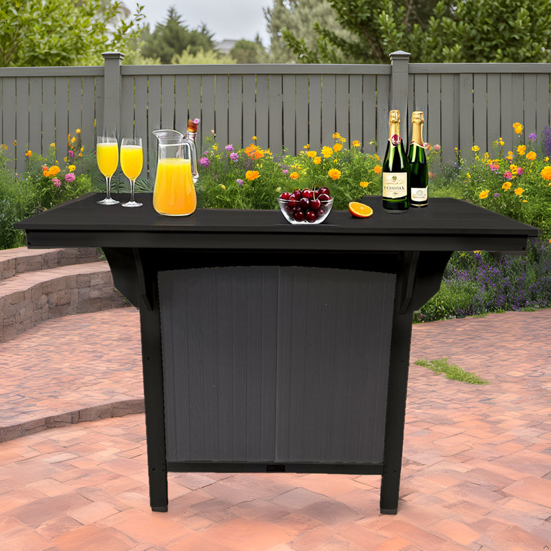Cancun HDPE Serving Bar, Two-Tone, Black