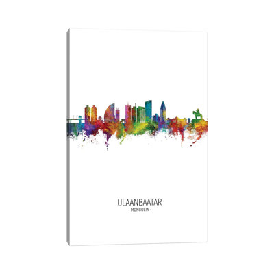 " Ulaanbaatar Mongolia Skyline Portrait " by Michael Tompsett