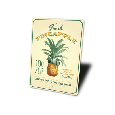 Plaque en aluminium ananas