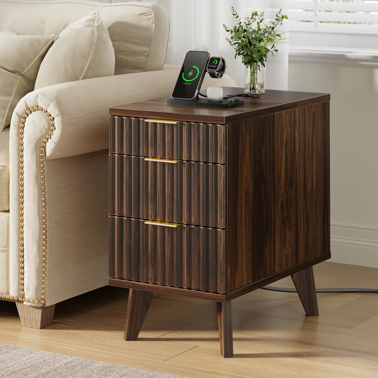 End Table with Drawers and Charging Station