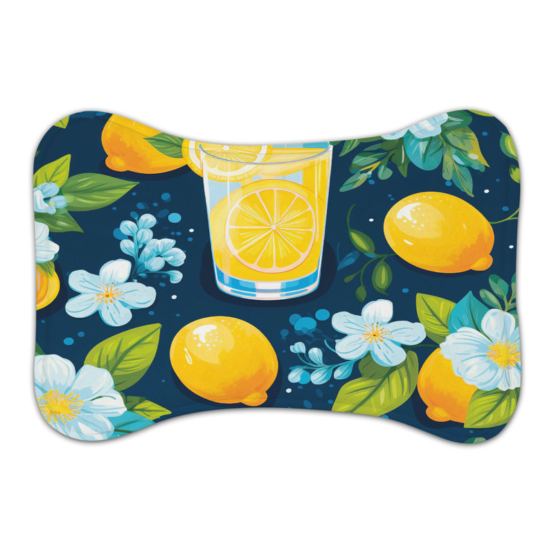 Tapis d'alimentation en forme d'os 1 pièce Zesty Sunshine, XL (18 po)