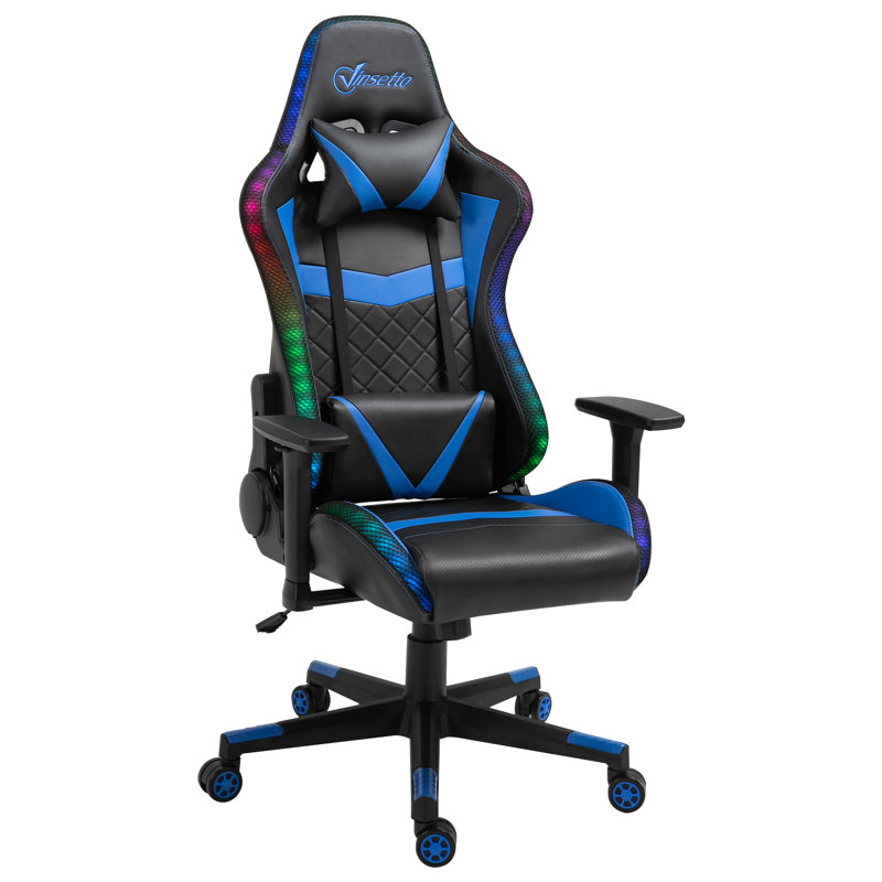 Fauteuil de jeu PC et de course, Bleu