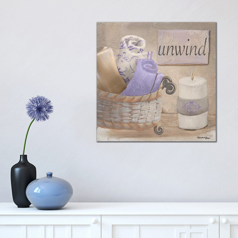 Lavender Bath I by Hakimipour-Ritter - Wrapped Canvas Painting, 45.72 cm H x 45.72 cm W x 3.175 cm D