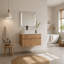 Meuble-lavabo mural flottant avec lavabo pour rangement de salle de bain-1260883470