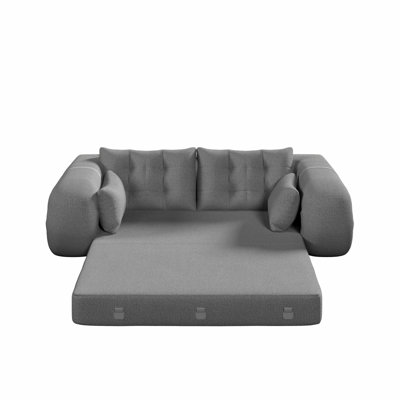 Human Dog Bed, Lazy Sofa Couch, 78.7" Multi-Functional Foldable Sofa Bed, 3-In-1 Teddy Fabric Foam-Filled Sleeper Sofa Bed For Living Room,Guest Bed,Playroom,GREY