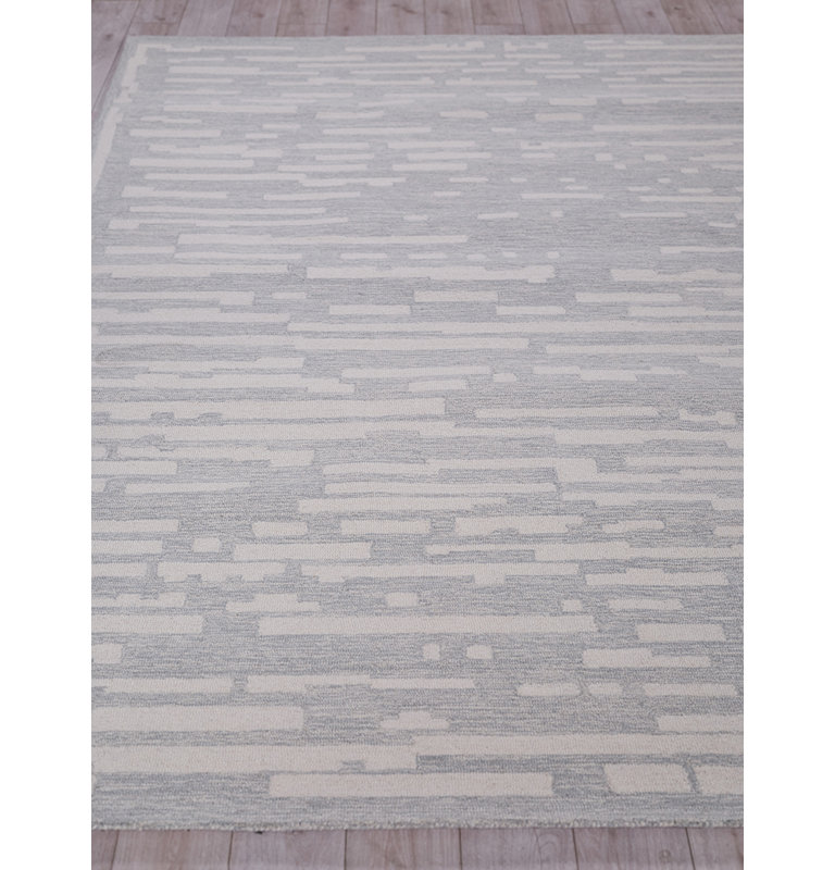 Exquisite Rugs Carmel Handmade Hand-Tufted New Zealand Wool On Canvas Light Gray/Ivory Area Rug, Rectangle 14' x 18'