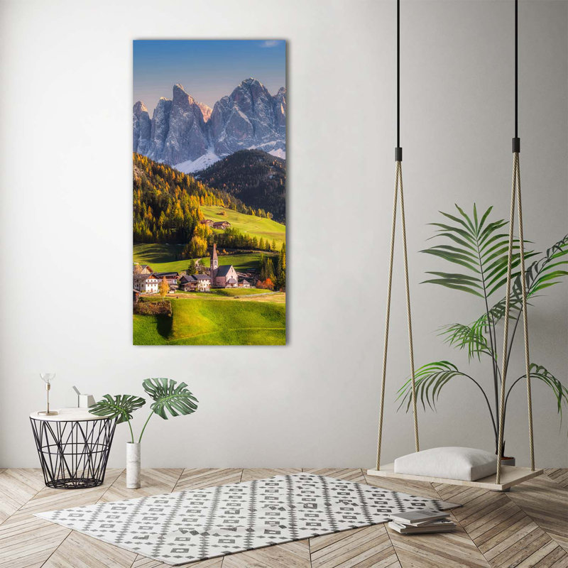A Town In The Mountains - Wrapped Canvas Print