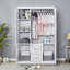 Armoire en bois manufacturé Saloma, blanc, H 74 po x l 47,2 po x P 20 po