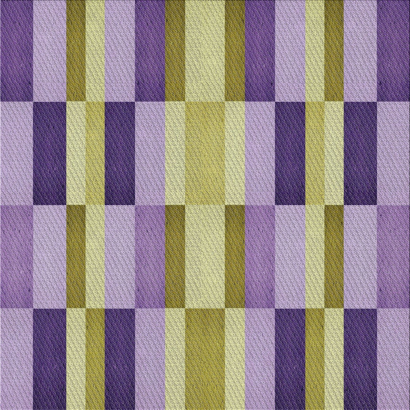 Tapis mauve/vert à tisser électrique, Carré 4 pi