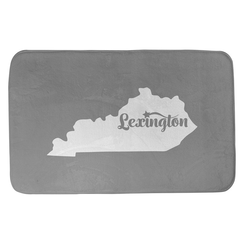 Tapis pour salle de bain en microfibre rectangulaire antidérapant antidérapant, L 21 po x L 34 po, Gris, Lexington, Kentucky