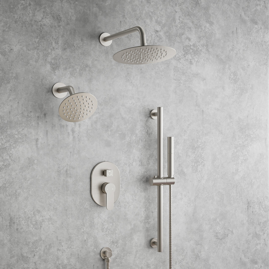 Pressure‑Balanced Shower System, 10" Rainfall Dual Showerheads with Handheld Shower EVERSTEIN